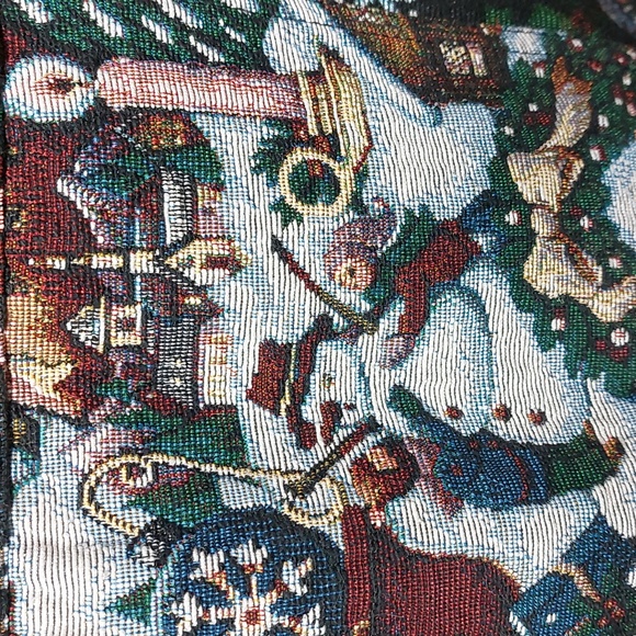 1990's Vintage Christmas Tapestry Vest Medium Large - Picture 15 of 17